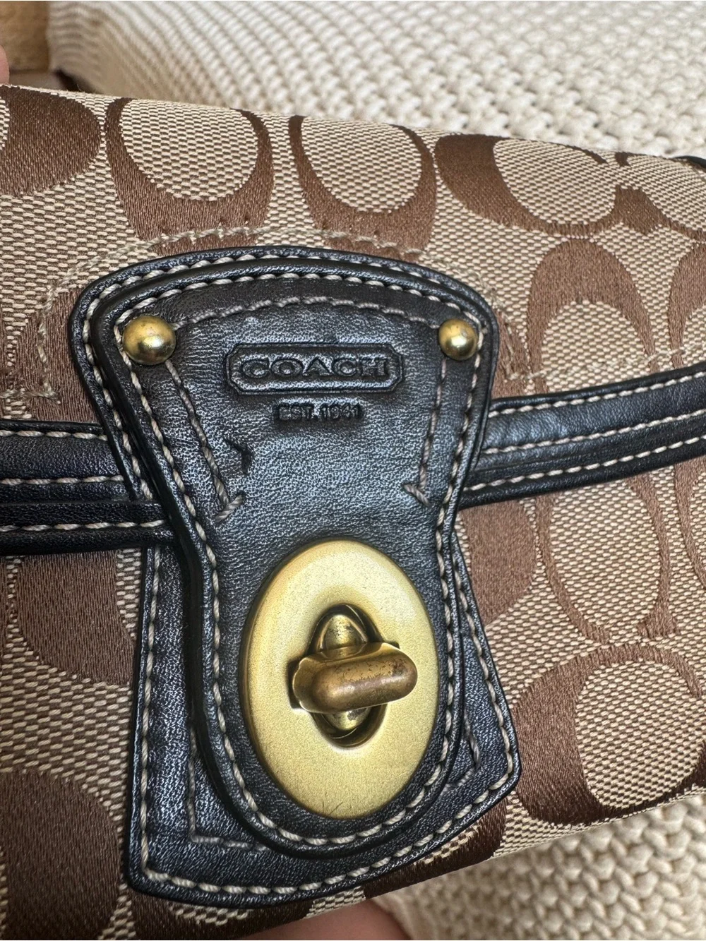 Vintage Coach Legacy Turn Lock Envelope Wallet